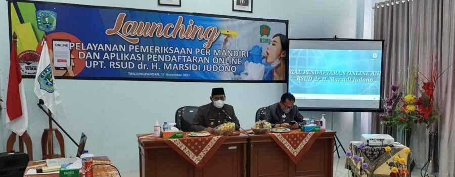 Launcing Pelayanan Pemeriksaan PCR Mandiri dan Aplikasi Pendaftaran Online UPT. RSUD dr.H. Marsidi Judono Kabupaten Belitung