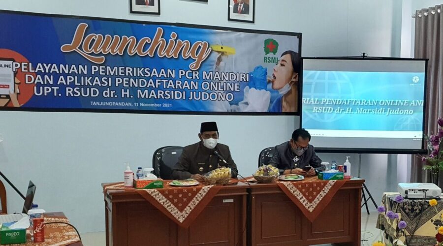 Launcing Pelayanan Pemeriksaan PCR Mandiri dan Aplikasi Pendaftaran Online UPT. RSUD dr.H. Marsidi Judono Kabupaten Belitung